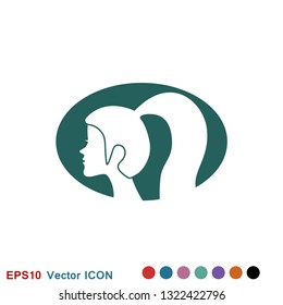 Hairstyle icon. Premium quality graphic design. logo, illustration, vector sign symbol for design