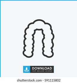 hairstyle icon. Simple outline hairstyle vector icon. On white background.
