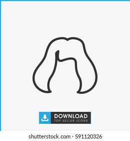 hairstyle icon. Simple outline hairstyle vector icon. On white background.