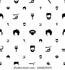 hairstyle icons pattern seamless white background. Included editable filled coloring brush, man hairstyle, hair brush, straight hair icons. hairstyle icons for web and mobile.