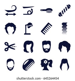 Hairstyle Icons Set Set 16 Hairstyle Stock Vector (Royalty Free ...