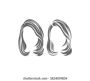 Modelo vectorial de diseño de logotipo de estilo de pelo, Hair salon e ilustración de estudio de belleza