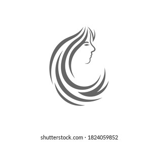 Logo-Design-Vektorvorlage im Friseursalon und Schönheitssalon