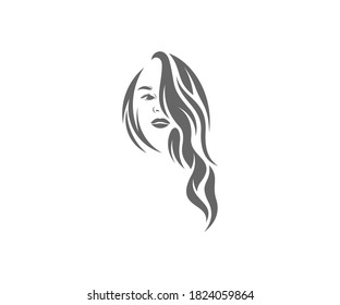 Modelo vectorial de diseño de logotipo de estilo de pelo, Hair salon e ilustración de estudio de belleza
