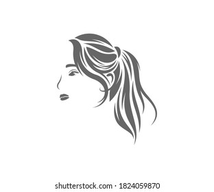 Modelo vectorial de diseño de logotipo de estilo de pelo, Hair salon e ilustración de estudio de belleza