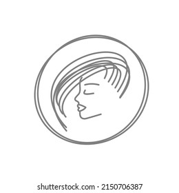 hairstyle logo linear. beauty salon - vector illustration. hair care. flat illustration with thin lines. trichologist medicine