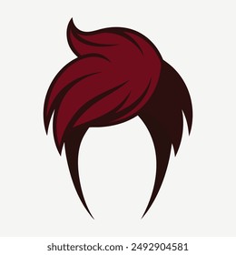 hairstyle for men.in white background.young boy.art and illustrator.black and brown hair. vector