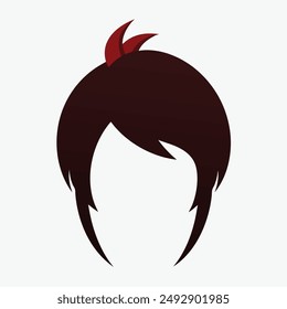 hairstyle for men,art and illustrator. white background.young boy.vector.black hair