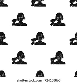 Hairstyle single icon in black style.Hairstyle, vector symbol stock illustration web.