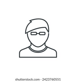 Hairstyle, style, barbershop, man, people, male, glasses icon, vector illustration