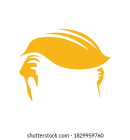 Hairstyle in the style of Trump, Stylish hairstyle men blonde like Trump. Vector