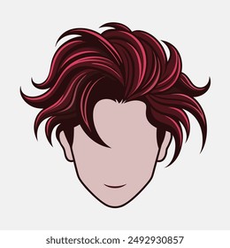 hairstyle for young boy.in white background.art and illustrator.black and brow hair.stylish.vector.