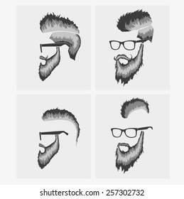 hairstyles with a beard in the face, full face