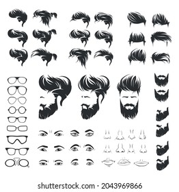 hairstyles with a beard in the face, full face and profile