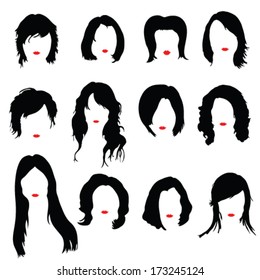 hairstyles color vector illustration