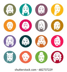 Hairstyles icon set