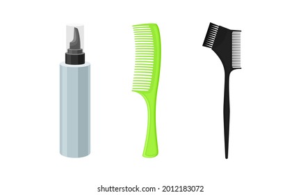 Herramienta de peinado con peine y pulverización en frasco para el conjunto de vectores de pelo para hacer