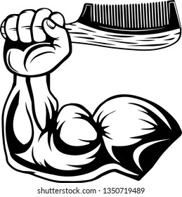 Hairstylist Arm Raised Up With Hand Holding Hairdresser Barber Equipment Tool For Cutting And Styling Hair Cut