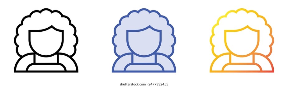 hairstylist icon. Linear, Blue Fill and Gradient Style Design Isolated On White Background