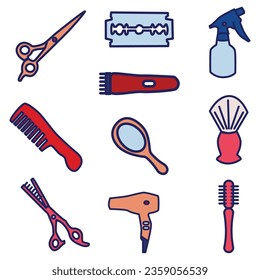 Hairsylist Cute Flat Line Illustration