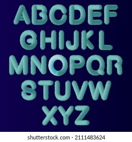 Hairy Alphabets Design and Kids Vector Font Design and Furry Vector Font Design