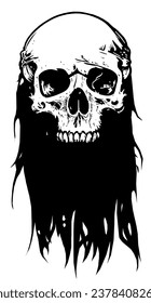 Hairy black sull Halloween illustration