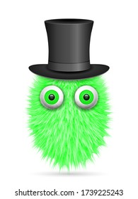 Hairy cartoon on a white background. Vector illustration.