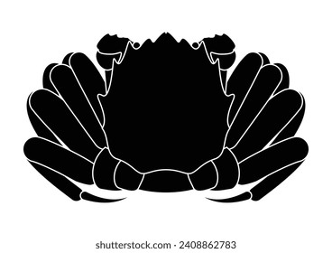 Hairy crab silhouette illustration.
Seafood commonly eaten in Japan.