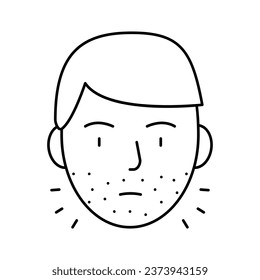 hairy face man line icon vector. hairy face man sign. isolated contour symbol black illustration