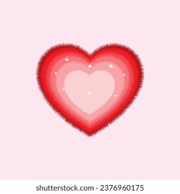 Hairy heart love vector illustration design