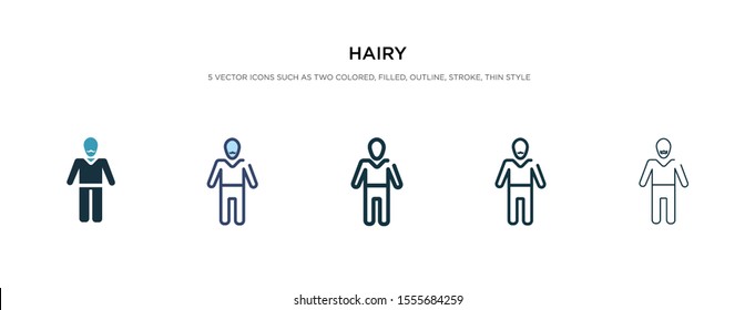 hairy icon in different style vector illustration. two colored and black hairy vector icons designed in filled, outline, line and stroke style can be used for web, mobile, ui