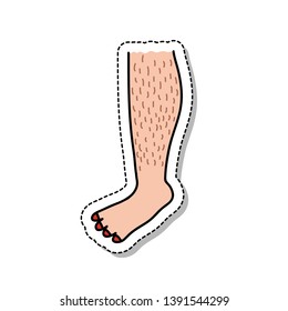 hairy legs doodle icon, vector illustration