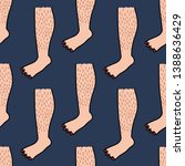 hairy legs seamless doodle pattern
