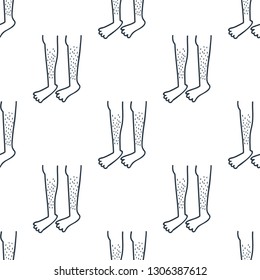 hairy legs seamless doodle pattern