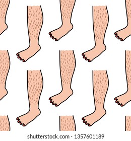 hairy legs seamless doodle pattern