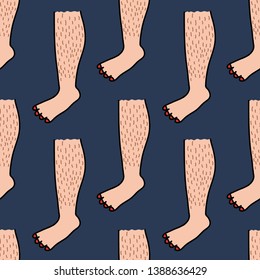 hairy legs seamless doodle pattern