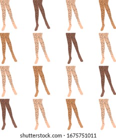 Hairy Legs Seamless  Pattern. Vector Image Of The Female Body. Vector Simple Illustration Of Hair On A Woman's Body. Body-positive Concept, Symbol Of Freedom From Shaving. EPS 10. 