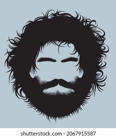 Hairy Male Blank Face vector