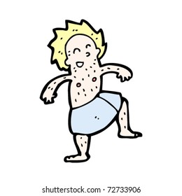 hairy man in towel cartoon