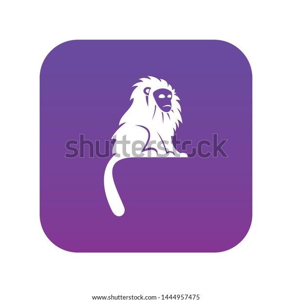 Hairy Monkey Icon Digital Purple Any Stock Vector Royalty Free
