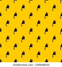 Hairy monkey pattern seamless vector repeat geometric yellow for any design