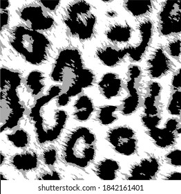 Hairy Style Vector Leopard Pattern Elegant Stylish Design Perfect for Fabric Print White Seamless Background