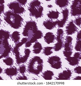 Hairy Style Vector Leopard Pattern Elegant Stylish Design Perfect for Fabric Print Pastel Purple Seamless Background