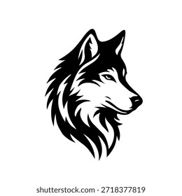 Un lobo salvaje peludo en la Ilustración vectorial