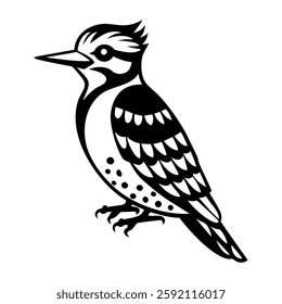 Hairy woodpecker icon in filled style