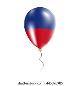 Haiti balloon with flag. Bright Air Balloon in the Country National Colors. Country Flag Rubber Balloon. Vector Illustration.