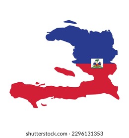 Haiti ist ein karibisches Land, das die Insel Hispaniola mit der Dominikanischen Republik im Osten teilt. Obwohl es sich immer noch von einem Erdbeben erholt, Vektorgrafik-Logo aus dem Jahr 2010 