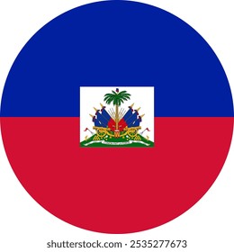 Haiti Circle Flag, Circle Flag of Haiti, Vetor Imagens