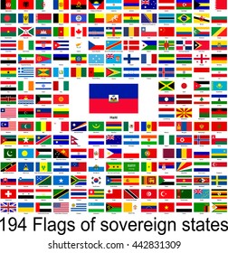 Haiti, collection of vector images of flags of the world