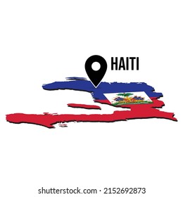 Haiti country map flag perfect to used for infographic
